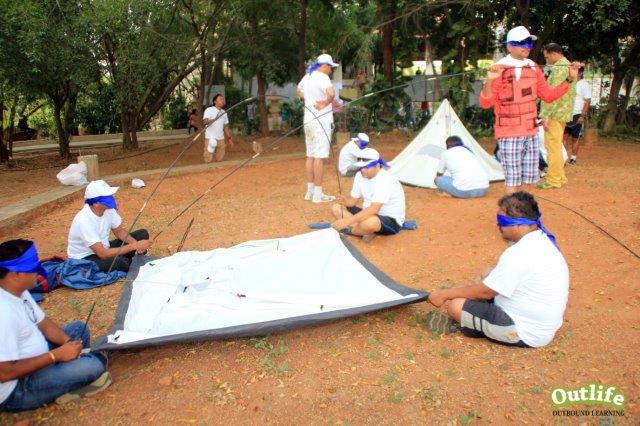 Outbound Training - Blind folded Tent Pitching in Hyderabad